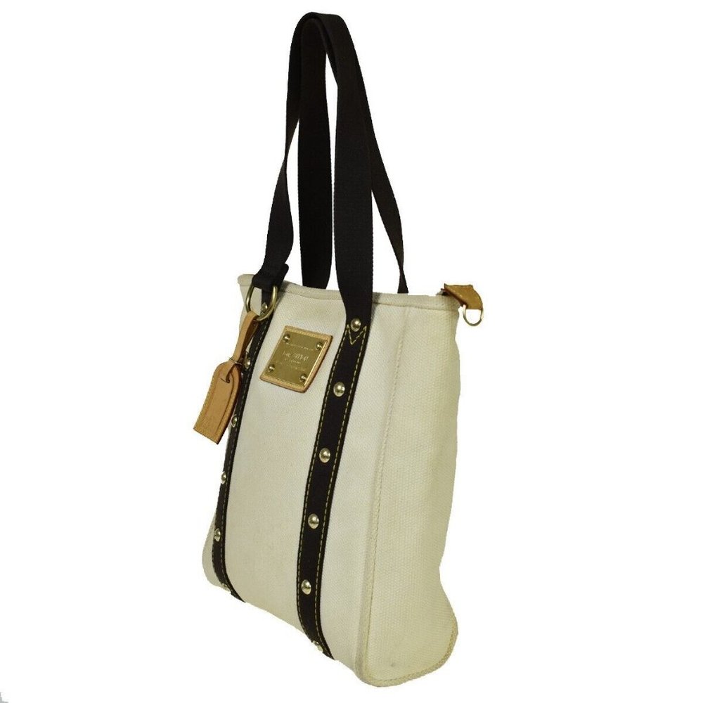 LOUIS VUITTON Cabas MM Tote Shoulder Bag Antigua Canvas Ivory M40036 65JH406 - Picture 2 of 16